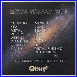 2024 1 Oz Silver Libertad Galaxy Opal Ruthenium Colorized LE 500 with Box COA