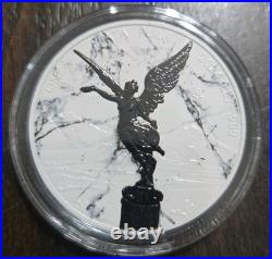 2024 1 oz. 999 Silver Libertad Mexico Colorized White Marble Edition Coin Low Mi