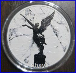 2024 1 oz. 999 Silver Libertad Mexico Colorized White Marble Edition Coin Low Mi