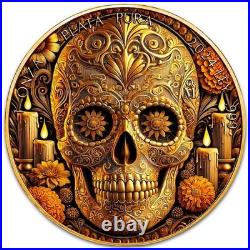 2024 1 oz Mexican Libertad Calavera Dorada 24k Gold Gilded Colorized Silver Coin 2024 1 oz Mexican Libertad Calavera Dorada 24k Gold Gilded Colorized Silver Coin