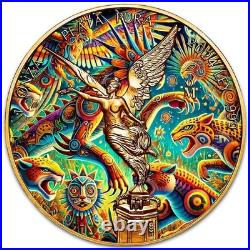 2024 1 oz Mexican Libertad Los Alebrijes 24k Gilded Colorized Silver Coin