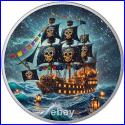 2024 1 oz Mexico Libertad Dia de los Muertos Corsair Edition Silver Color Coin