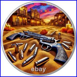 2024 1 oz Mexico Libertad Dia de los Muertos Sheriff Silver Color Coin