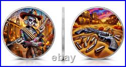 2024 1 oz Mexico Libertad Dia de los Muertos Sheriff Silver Color Coin