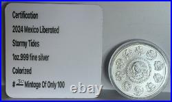 2024 1 oz Mexico Libertad Stormy Tides Silver Art Coin with COA 2024 1 oz Mexico Libertad Stormy Tides Silver Art Coin with COA