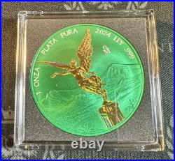 2024 1 oz Silver Libertad Space Green Hologram. 999 Fine ONLY 399 MINTED
