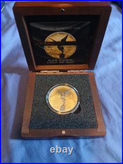 2024 1oz Black Platinum And Gold And 999 Fine Silver Libertad With Cert And Box