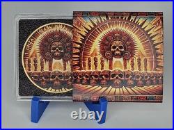 2024 1oz Silver Libertad The Huey Tzompantli Great Skull Rack 24K Gilded