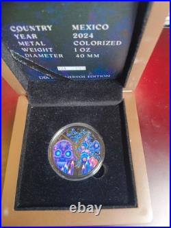 2024 1oz Silver Mexico Libertad Blue Silence Only 199 Minted Box & Cover