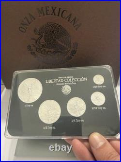 2024 Bank of Mexico Silver Libertad 5 Coin Set, 1/20, 1/10, 1/4, 1/2, & 1 oz BU