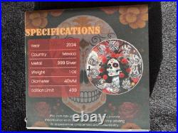 2024 Dia de Los Muertos Day of The Dead 1 oz Silver Libertad Coin #402/499