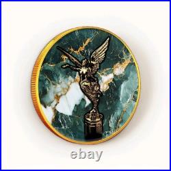 2024 Gilded Mexico Libertad Colorized Jade Stone 1oz. 999 Silver