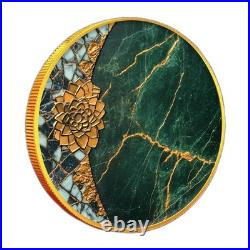 2024 Gilded Mexico Libertad Colorized Jade Stone 1oz. 999 Silver Coin Limited