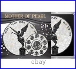 2024 Libertad MOTHER OF PEARL Black Platinum 1oz Silver Coin Mexico Sale