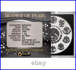 2024 Libertad MOTHER OF PEARL Black Platinum 1oz Silver Coin Mexico Sale