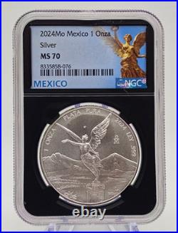 2024 Libertad Mexico 1 Onza Fine Silver. 999 MS 70 NGC