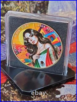 2024 Mexican Libertad 1 oz Colorized Silver Coin 24k Gold Accents Low Mint 500