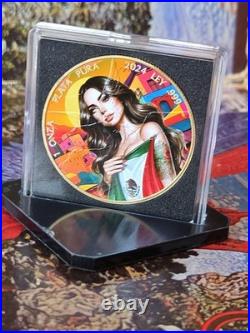 2024 Mexican Libertad 1 oz Colorized Silver Coin 24k Gold Accents Low Mint 500