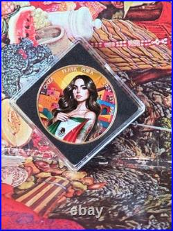 2024 Mexican Libertad 1 oz Colorized Silver Coin 24k Gold Accents Low Mint 500