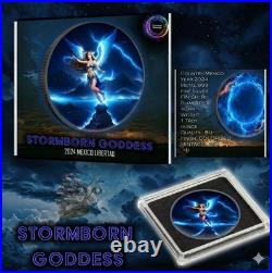 2024 Mexican Libertad 1 oz Silver Coin STORMBORN GODDESS Colorized and Ruthenium