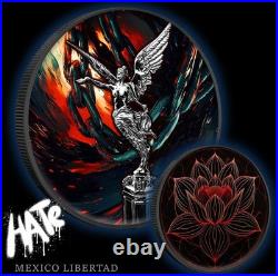 2024 Mexican Libertad 1oz Silver Coin MEDITATION JOURNEY HATE Colorized IN HAND
