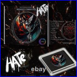 2024 Mexican Libertad 1oz Silver Coin MEDITATION JOURNEY HATE Colorized IN HAND