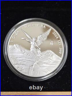 2024 Mexican Libertad Silver 5 Coin Proof Set With withWood Case & COA Serial #483