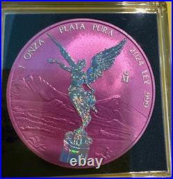 2024 Mexican Libertad Space Pink Hologram Edition 1 oz. 999 Fine Silver