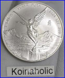 2024 Mexico 1 Onza Silver Libertad 1 oz. 999 Fine Silver BU