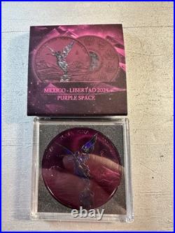 2024 Mexico 1 oz Libertad Space Purple Black Hologram with Quadrum Sleeve & COA