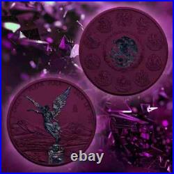 2024 Mexico 1 oz Libertad Space Purple Black Hologram with Quadrum Sleeve & COA