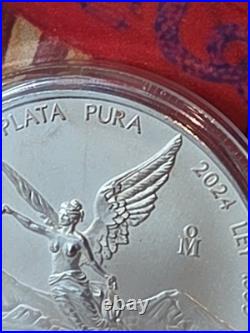 2024 Mexico 1 oz Silver Libertad BU. 999 Plata Pura Brilliant Uncirculated