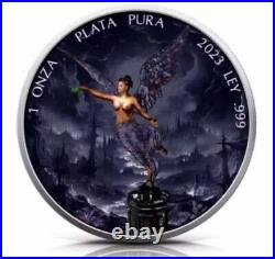 2024 Mexico 1 oz Silver Libertad Colored Black Hologram Series Dark Forest