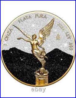 2024 Mexico 1 oz Silver Libertad Diamond Dusted Black and White 2024 Mexico 1 oz Silver Libertad Diamond Dusted Black and White