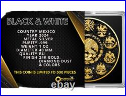 2024 Mexico 1 oz Silver Libertad Diamond Dusted Black and White