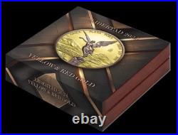 2024 Mexico 1 oz Silver Libertad Yellow & Red Gold Edition Only 500 Minted withBox
