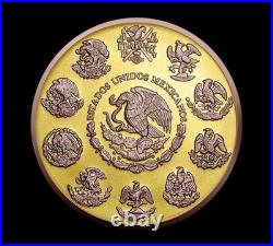 2024 Mexico 1 oz Silver Libertad Yellow & Red Gold Edition Only 500 Minted withBox
