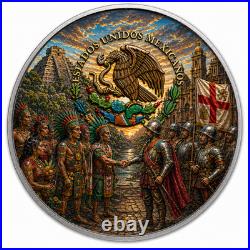2024 Mexico 1oz Silver Libertad Battle Tenochtitlan Mintage 499 In Capsule & COA
