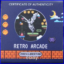 2024 Mexico 1oz Silver Libertad Retro Arcade OGP COA STOCK