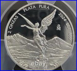 2024 Mexico 2 Oz First Day Issue. 999 Silver Libertad PCGS PR70dCAM Perfect Coin