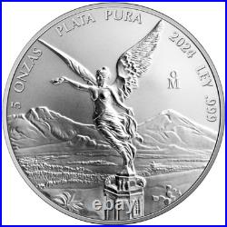 2024 Mexico 5 oz Fine Silver 999 BU Libertad (Five Ounces) 2024 Mexico 5 oz Fine Silver 999 BU Libertad (Five Ounces)