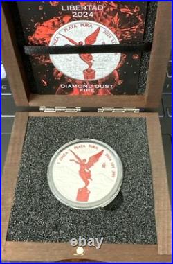 2024 Mexico BU 1 oz Silver Libertad Diamond Dust Fire PiK Coins Edition Rare