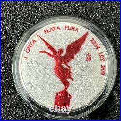 2024 Mexico BU 1 oz Silver Libertad Diamond Dust Fire PiK Coins Edition Rare