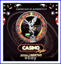2024 Mexico Casino Night Libertad 1 oz. 999 Silver Limited Edition of 499