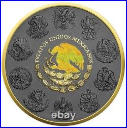 2024 Mexico Libertad 1 Oz Silver Golden Ring Holo Ruthenium Edition