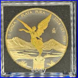 2024 Mexico Libertad 1 Oz Silver Golden Ring Holo Ruthenium Edition