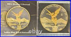 2024 Mexico Libertad 1 Oz Silver Golden Ring Holo Ruthenium Edition