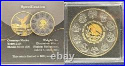 2024 Mexico Libertad 1 Oz Silver Golden Ring Holo Ruthenium Edition