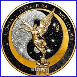 2024 Mexico Libertad 1 Oz Silver Sun & Moon Yin Yang Diamond Dusted 2024 Mexico Libertad 1 Oz Silver Sun & Moon Yin Yang Diamond Dusted
