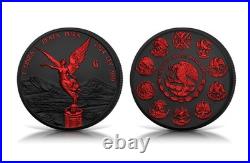 2024 Mexico Libertad 1 oz Silver Black Platinum Fire Edition